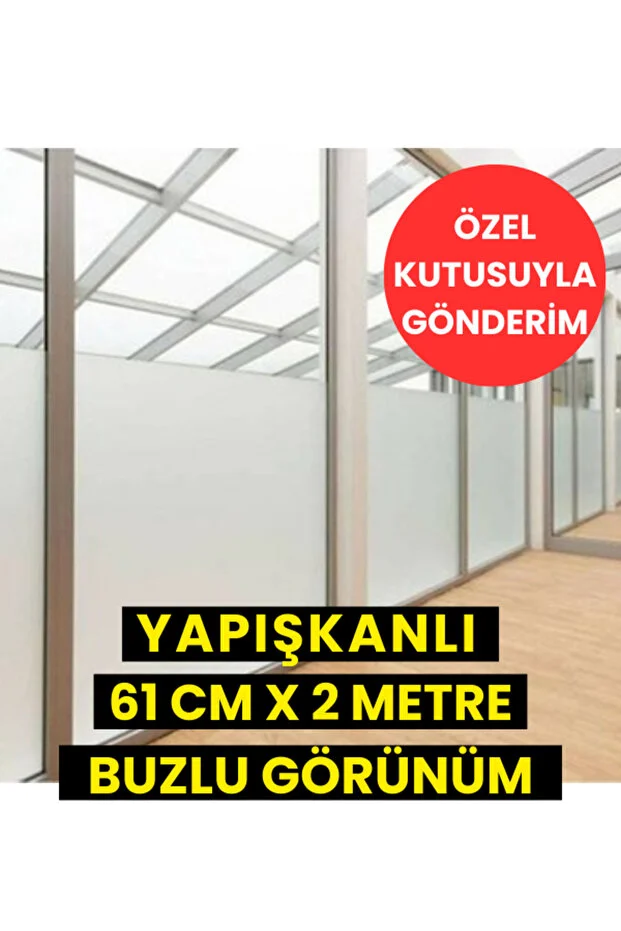 Buzlu Cam Filmi 61 Cm X 2 Metre Cam Kumlama Folyosu